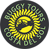 Buggy tours costa del sol logo featuring a buggy and a son and the company name Buggy Tours Costa del Sol